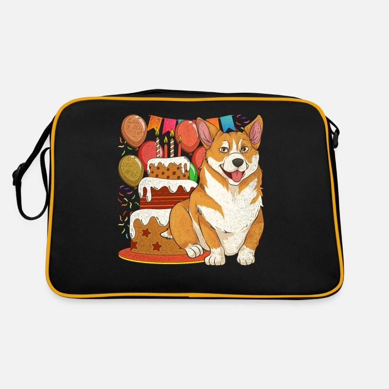 Corgi Hund Geburtstag Geschenkidee Welsh Corgi Retro Tasche
