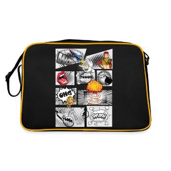 Comic Stil - Retro Tasche - Schwarz/Gold - Hinten
