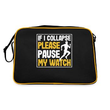 Marathon de course amusant Quand je tombe en panne - Sac Retro - noir/or - Dos