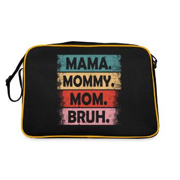 Mama Mommy Mom Bruh - Retro Tasche - Schwarz/Gold - Hinten
