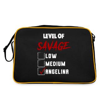 Level of Savage: ANGELINA Checkmark Novelty Custom - Retro Bag - black/gold - Back