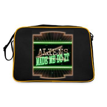 alien abduction alien alien i don't speak human - Retro Bag - black/gold - Back