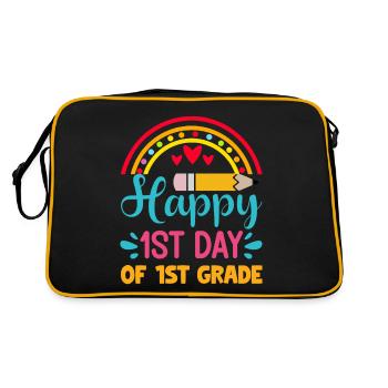 Happy Last Day Of 1st Grade Shirt Graduation Teach - Retro Bag - black/gold - Back