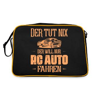 Der tut nix der will nur RC Auto fahren Modellbau - Retro Tasche - Schwarz/Gold - Hinten