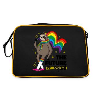 The Future is equal - Retro Tasche - Schwarz/Gold - Hinten