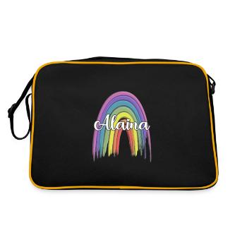 ALAINA Arc-en-ciel Cursive - Sac Retro - noir/or - Dos