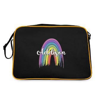 ADDISON Rainbow Cursive - Sac Retro - noir/or - Dos