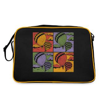 Montgolfière Volant En Montgolfière Pop Art Montgolfière - Sac Retro - noir/or - Dos