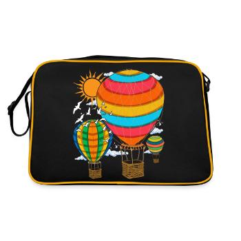 Balloon Flying Balloon Ride Gift Hot Air Balloon - Retro Bag - black/gold - Back