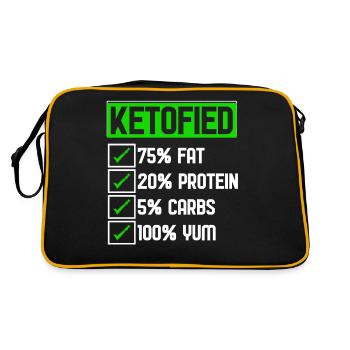 Keto Diet Ketofied Fat Protein Carbs Yum - Retro Bag - black/gold - Back