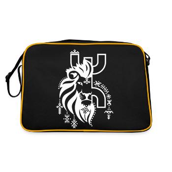 Tatouage berbere avec une tete de lyon Amazigh - Sac Retro - noir/or - Dos