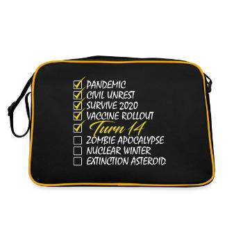 Turn 14 Checklist Funny Birthday Gift Funny Birthd - Retro Bag - black/gold - Back