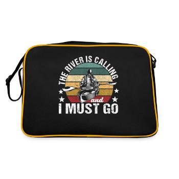 Canoe boating Fun kayak The river is calling - Retro Bag - black/gold - Back