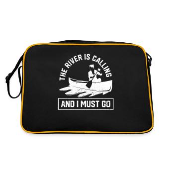 La rivière m’appelle, et je dois faire du canoë, du bateau - Sac Retro - noir/or - Dos
