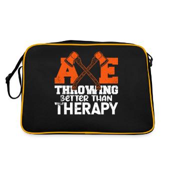 Axe Throwing Better Than Therapy - Retro Tasche - Schwarz/Gold - Hinten