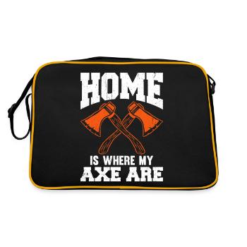 Home Is Where My Axe Are - Retro Tasche - Schwarz/Gold - Hinten