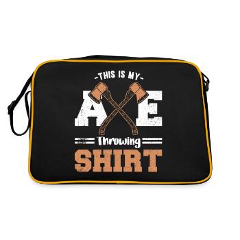 This Is My Axe Throwing Shirt - Retro Tasche - Schwarz/Gold - Hinten