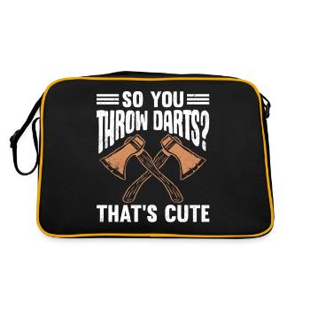 So You Throw Darts That's Cute - Retro Tasche - Schwarz/Gold - Hinten