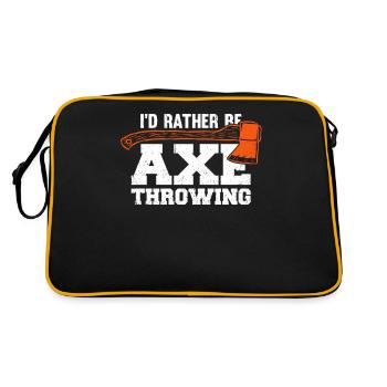 I'd Rather Be Axe Throwing - Retro Tasche - Schwarz/Gold - Hinten