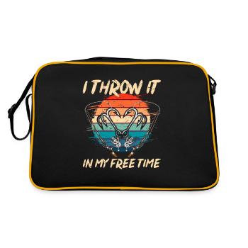 i throw it in my free time Fishing Shirt - Retro Tasche - Schwarz/Gold - Hinten