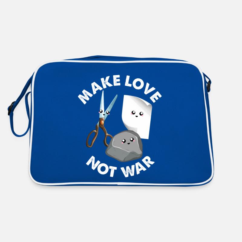 Make Love Not War Drôle de jeu de ciseaux en papier de roche Sac Retro