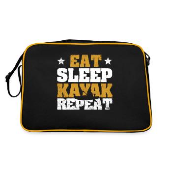 Funny Kayak Canoe Boating Kayaker Eat Sleep - Retro Bag - black/gold - Back