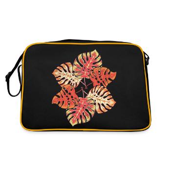 Plante tropicale Monstera feuilles Monstera - Sac Retro - noir/or - Dos