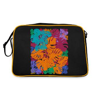 Tropical Monstera Feuilles Plante Monstera - Sac Retro - noir/or - Dos