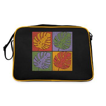 Tropical Monstera feuilles Pop Art Monstera - Sac Retro - noir/or - Dos