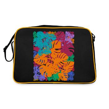 Plantes Feuilles tropicales Monstera Deliciosa - Sac Retro - noir/or - Dos