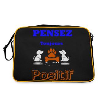 PENSER TOUJOURS POSITIF - Sac Retro - noir/or - Dos