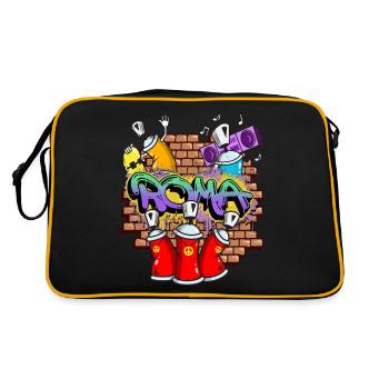 Rome Roma Italy Graffiti Spray Sprayer Spray Cans - Retro Bag - black/gold - Back