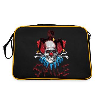 Lachender Clown - Retro Tasche - Schwarz/Gold - Hinten