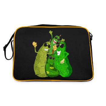 Cool Légume Drôle Cadeau Lunettes de Soleil Concombre - Sac Retro - noir/or - Dos