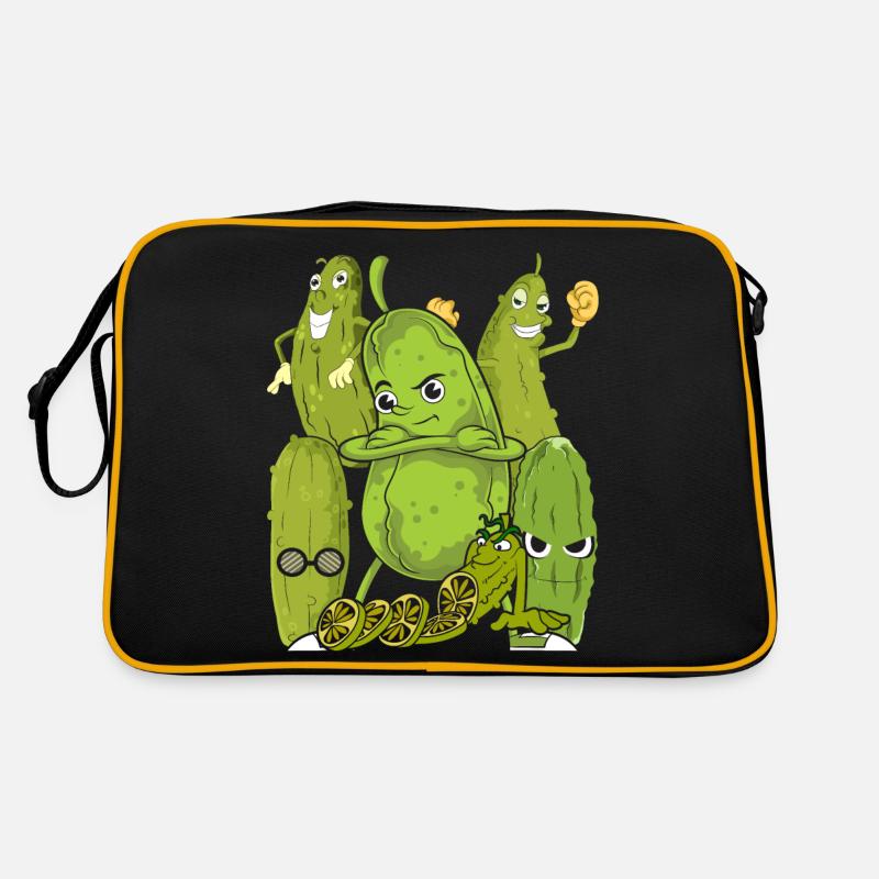 Vegetarier Gemüse Geschenk Gürkchen Gurke Retro Tasche