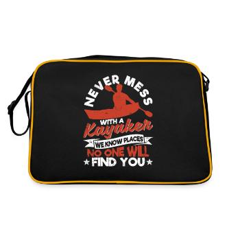 Kayak amusant Nautisme Kayak n’aime jamais - Sac Retro - noir/or - Dos