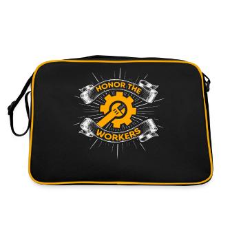 Labor Day - Retro Tasche - Schwarz/Gold - Hinten