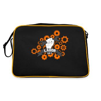 Labor Day - Retro Tasche - Schwarz/Gold - Hinten