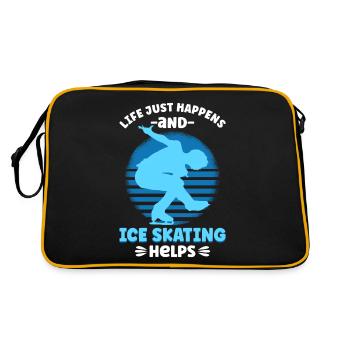 La vie arrive et le patinage sur glace aide - Sac Retro - noir/or - Dos