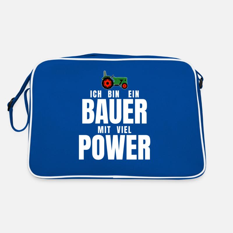 Ich bin ein BAUER mit viel POWER - lustiger Spruch Retro Tasche