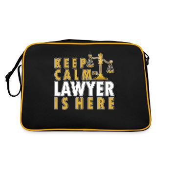 Bleib entspannt der Anwalt Lawyer ist da - Retro Tasche - Schwarz/Gold - Hinten