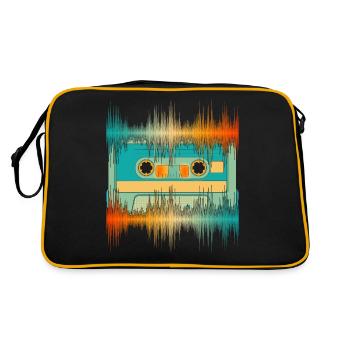 Equalizer Tontechnik Geschenk Kassette Soundwave - Retro Tasche - Schwarz/Gold - Hinten