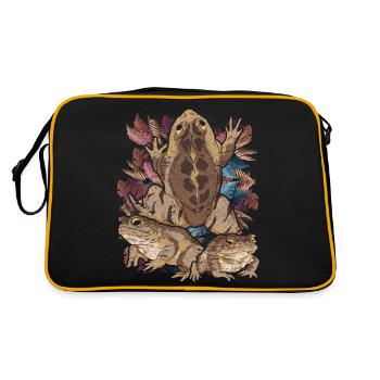 Amphibians Animal Motif Gift Frog Vintage Toad - Retro Bag - black/gold - Back