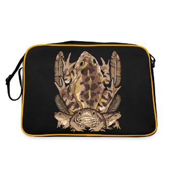 Frog Amphibians Animal Lovers Nature Animal Toad - Retro Bag - black/gold - Back