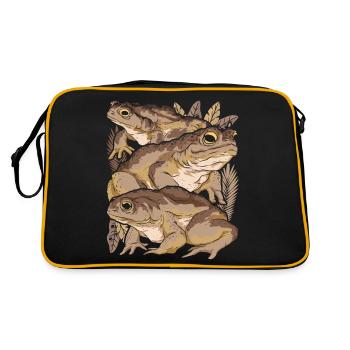 Amphibians Nature Animal Motif Gift Frog Toad - Retro Bag - black/gold - Back