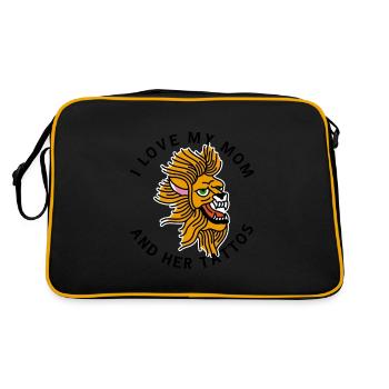 I Love my Mom and her Tattoos Kids Mother - Retro Tasche - Schwarz/Gold - Hinten