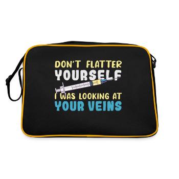 Don't Flatter Yourself I Was Looking At Your Veins - Retro Tasche - Schwarz/Gold - Hinten