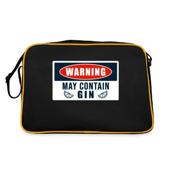 Warning May Contain Gin - Retro Tasche - Schwarz/Gold - Hinten