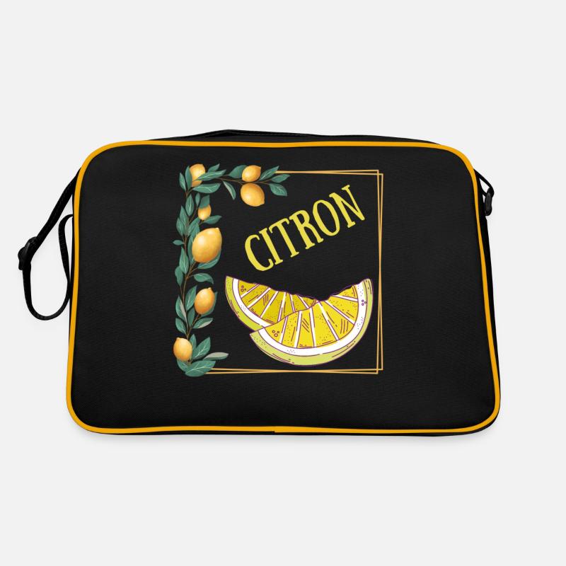 cadre citron jaune été Sac Retro