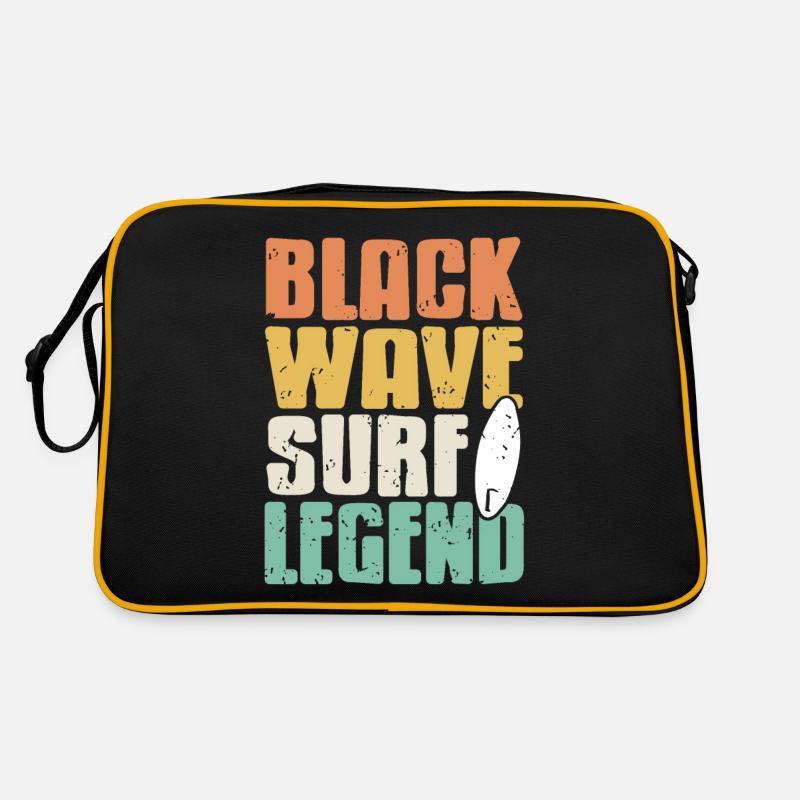 Black Wave Surf Legend Retro Surfing T-Shirt Sac Retro